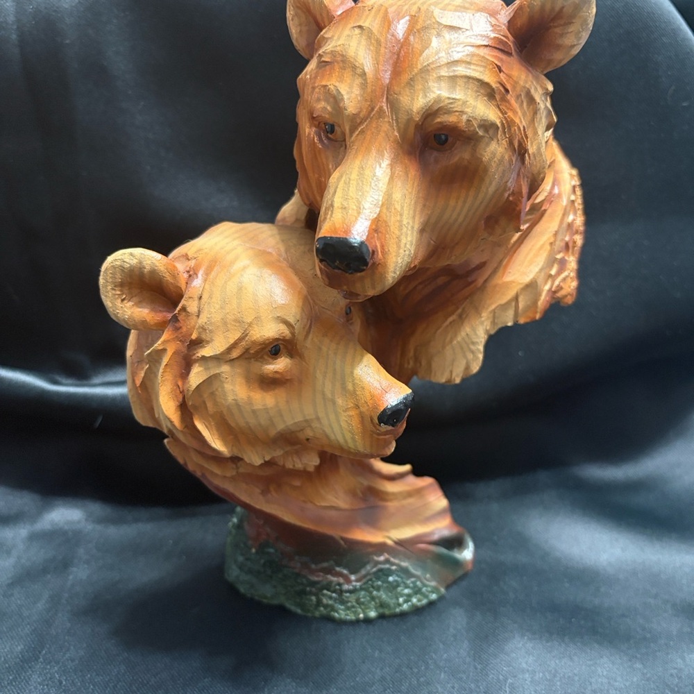Majestic Bear Duo Sculpture in Brown and Tan - Picture 5 of 6
